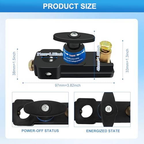 Image of TecoKart Battery Cut Off Switch 12V /24V - Heavy Duty Car Battery Disconnect Switch, Battery Kill Switch for 12V /24V Car, RV, Truck, Boat, Motorcycle - Easy Manual Shut Off, Prevents Battery Drain