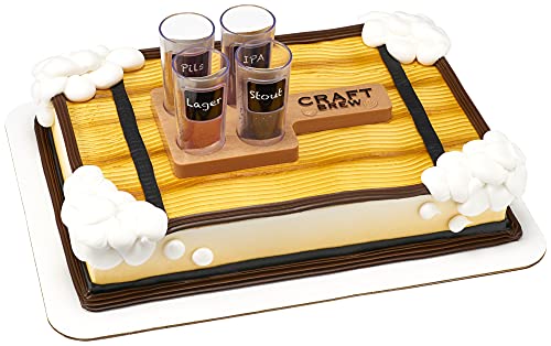 DecoSet® Craft Brew Flight Cake Topper, Re-Usable Cake Decoration, Beer