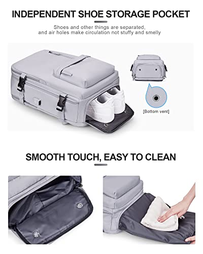 Vgcub Carry On Backpack,Large Travel Backpack For Women Men Airline Approved Gym Backpack Waterproof Business Laptop Daypack,Grey #TOP7