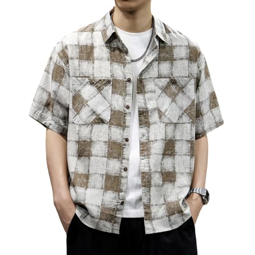 Chemise de travail multi-poches boutonnée pour homme avec coupe confortable