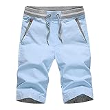 Athletic Sportswear Mens Football Shorts Drawstring LooseLinen Men Solid Pockets Sports Shorts Summer Casual Straight Pants Embroidered Color Runing Men's Casual Shorts Mens BeachP Blue