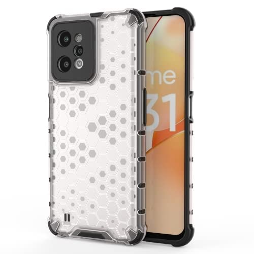 Image of Lustree TPU Honey Comb Armor Shock Proof Back Cover for for Samsung Galaxy M33 5g (Transparent)