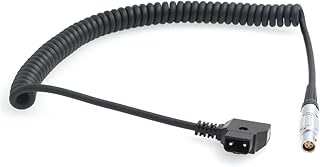 HangTon D-tap Coiled Power Cable for RED Komodo-X V-Raptor Scarlet Epic DSMC2, DJI Ronin 4D Camera Female 6 Pin