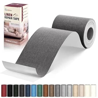 Cahomo Patch de Réparation en Tissu de Lin 10x200 cm Gris