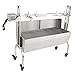 VEVOR Stainless Steel Rotisserie Grill with Windscreen,BBQ Whole Pig Lamb Goat Charcoal Spit Grill,Electric 50W Motor BBQ Hog Rotisserie Roaster,46 Inch 132 Lbs Capacity Lamb Rotisserie System,Silver
