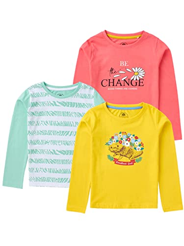 Image of Girls T-Shirts Pack of 3 by Cub McPaws | Kids Cotton T-Shirts for Girls | Long Sleeves Tshirts | for 4-12 Years Girls