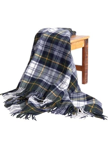 Plaid écossais pure laine 150 x 180 cm jeté de canapé couverture chaude tartan
