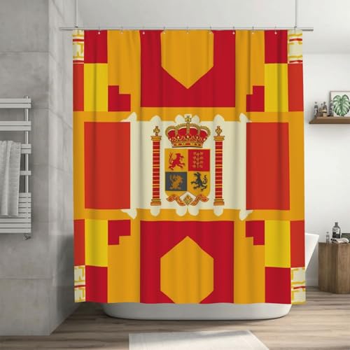 Rideau de douche drapeau espagnol imperméable 183x183cm pour baignoire