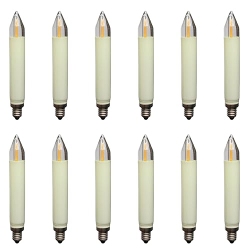 Erzgebirgslicht - AUSWAHL - 12 Stück LED Filament Schaftkerze 23V...