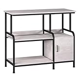 MILEFA 40-50 Gallon Fish Tank Stand，750 lbs Capacity Aquarium Stand，Heavy-Duty 3-Level Reptile Stand with Built-in Storage，36.8×15.7×31.5" Steel Terrarium Stand (Greige)