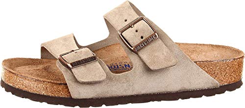 Birkenstock Unisex Arizona Soft Footbed Taupe Suede Sandals - 40 N EU (US Men EU's 7-7.5, US Women EU's 9-9.5