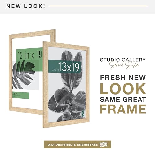 MCS Studio Gallery 13x19 Picture Frame Natural Woodgrain, Rectangle Photo Frame for Photos, Posters & Art Prints (1-Pack)