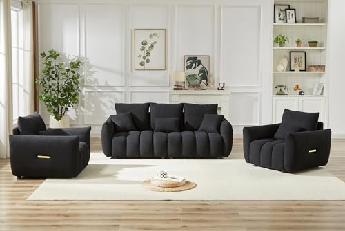 Antetek Set of 3 Teddy Sofa for Living Room, Modern
