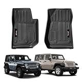 Custom for 2007-2018 Jeep Wrangler JK 4-Door 2-Door Floor Mats Front Liner Accessories All Weather TPE Protection Mat (for 2007-2018 Jeep Wrangler JK 2 Pcs)