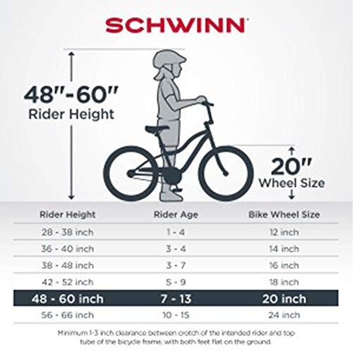 Schwinn Hazel Kids Bike, 20-Inch Wheels, Single Speed, Classic Cruiser, Suggested Rider Height 4'0" To 5'0", Age 6+, Polo Mint #TOP5