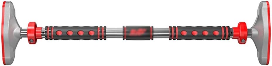 Pull-Up Bars Horizontal Bar Door Horizontal Bar Indoor Adult Kid Pull-up Device Home Exercise Equipment Training Horizontal Bar Strength Training Equipment (Color : Red, Size : 115-145cm)