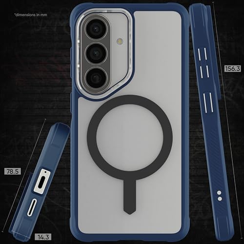 Image of Ghostek Covert Clear S26 Case MagSafe Compatible with Magnetic Ring, Slim Thin Shockproof Phone Cover Designed for 2026 Samsung Galaxy S26 (6.3 inch) (Blue Matte)