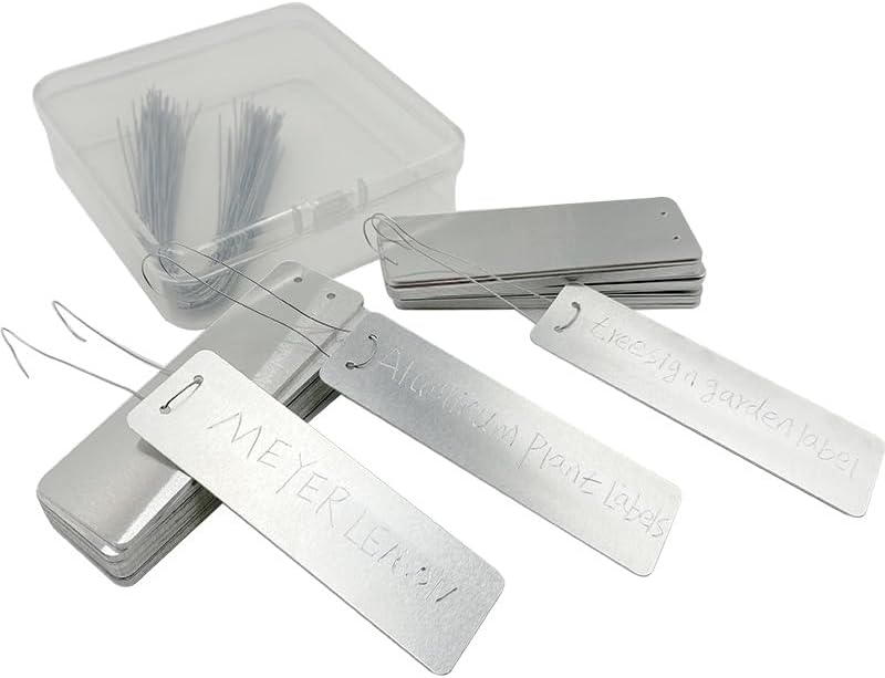 Premium Aluminum Plant Tags, 50PCS Double-Sided Writable Waterproof Labels for Gardening, Ideal for Herb Seeds, Sunflower Seeds, Roma Tomatoes, Lettuce Organic image 4
