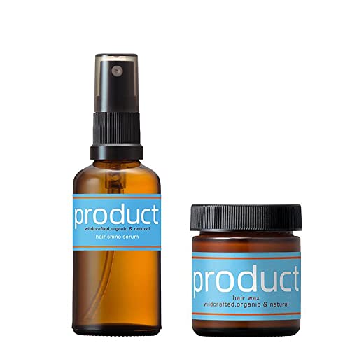 product ヘアワックス & ヘアシャインセラム セット/ヘアバーム オーガニック ワックス スタイリング剤 ヘアオイル サロン品質 保湿 濡れ髪