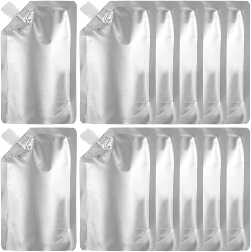 Yatome 10個 飲料密封バッグ スパウトパウチ 使い捨て 2000ml 大容量 ビニール袋 パウチ容器 キャップ付き 詰め替え空容器 耐熱 安心 安全 自立式 飲み物/ジュース/薬/夏 お祭り 飲料 DIY分け袋用 (1000ml)