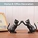 LUKYTME Book Ends for Shelves Decorative, Cast Iron Heavy Duty Bookends for Heavy Book, Unique Cute Cat Bookend for Home/Office Decor, Antique Classic Black 2PCS