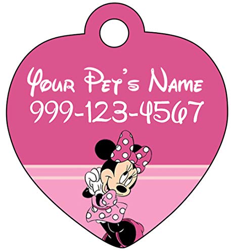 Minnie Mouse Pet Id Tag for Dogs & Cats Personalized w/Name & Number
