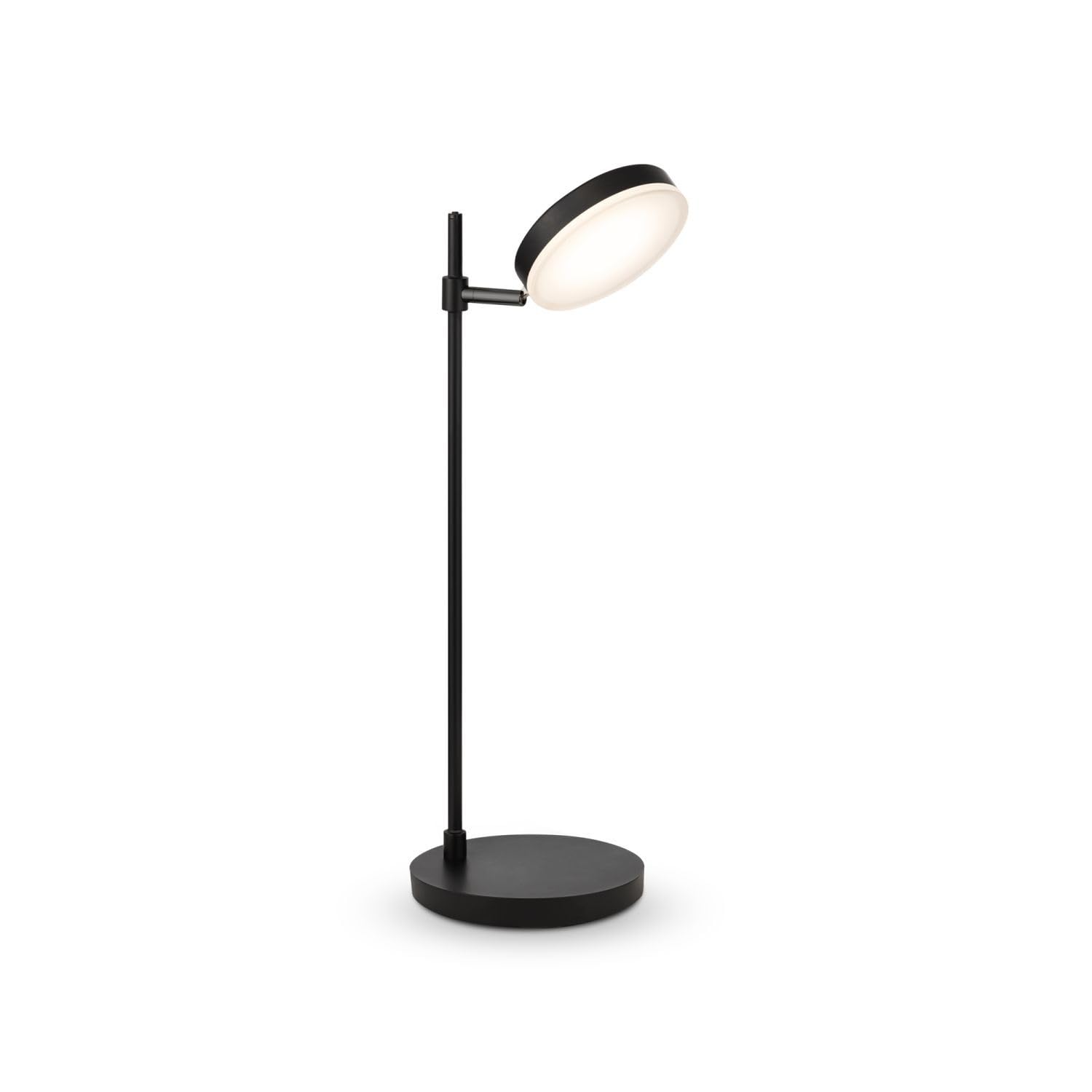 Licht-Erlebnisse LED Tischlampe Metall Schwarz Büro Wohnzimmer 47 cm 8 W 420 lm 3000 K dimmbar Modern bewegliche Tischleuchte Schreibtisch JILO