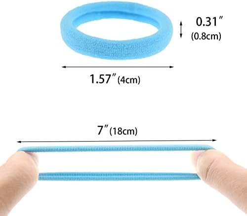100 Pack Seamless Hair Ties for Women Girls Ponytail Holders for Thick Hair (light blue)