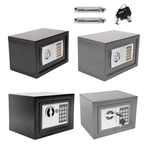 Klein Safe Tresor Elektronischer Tresor - Elektronik Safe Tresor - Schließfach Klein mit zahlenschloss und 2 Notschlüssel Wasserdichte - Feuerfest Safe Tresor, für Hotel, Büro und Heim(8.5L,Grau)