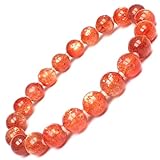[ハピネス ストーン] 高級天然石アクセサリー サンストーン のパワーストーンブレスレット(8mmUP珠)