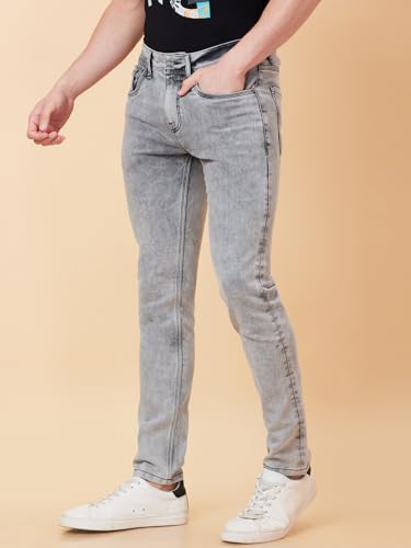 Image of Being Human Grey Slim Fit Men's Denims Clothing