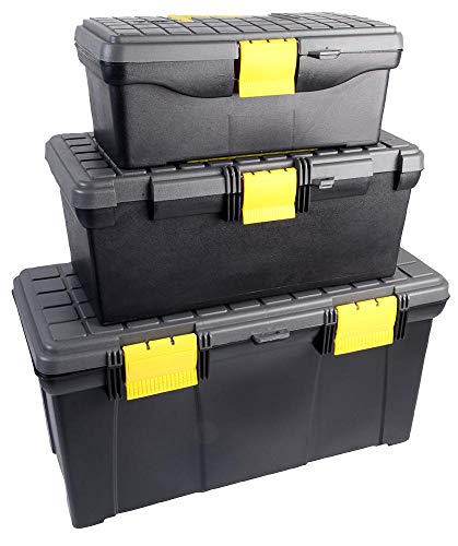 Duratool D00412 3-in-1 Plastic Tool Box Set