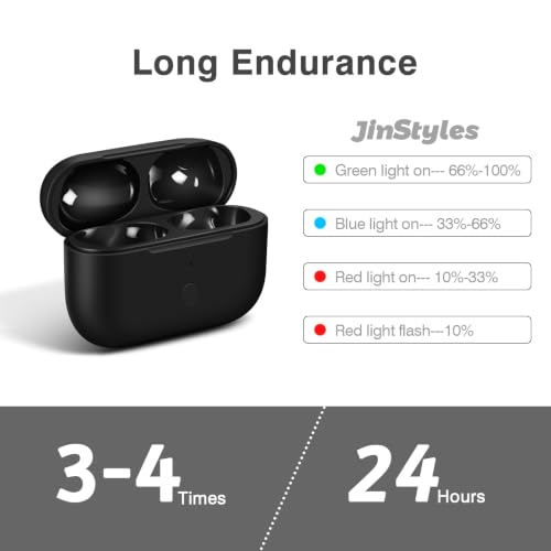 Image of Replacement Charging Case Compatible for AirPods Pro 1 /2, Black | Wireless & Light-ning, 660mAh Battery, without Earbuds