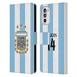 Head Case Designs Officially Licensed Argentina National Football Team Exequiel Palacios 2024/25 Player Home Kit 1st Group Leather Book Wallet Case Cover Compatible with Motorola Moto G52