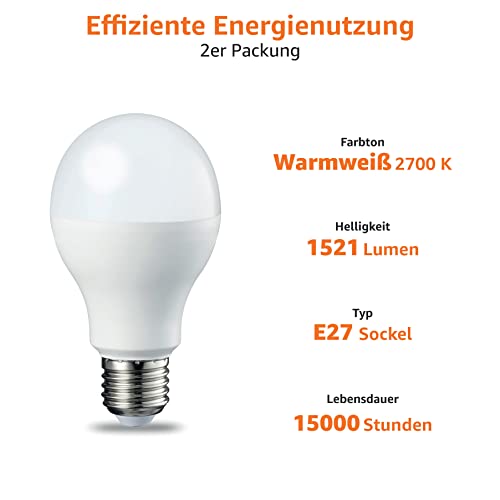 Dimmbares E27 LED Leuchtmittel 14W von Amazon Basics, ersetzt 100W