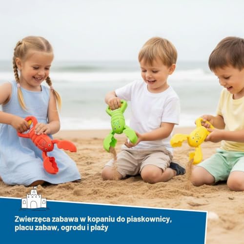 alldoro 60179 chwytak do piasku Hummer, zielony, wytrzymała zabawka do piaskowania dla dzieci, krab do piaskownicy, lekka i obsługiwana jedną ręką, 34 cm