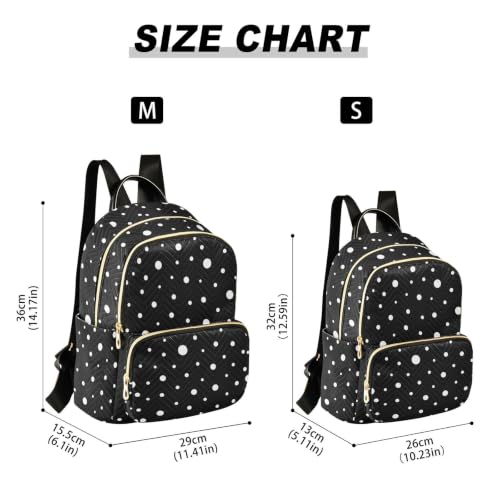 Image of ALAZA White Polka Dot Pattern Medium Backpack Purse for Women Travel Bag Fashion Daypack Back Pack Shoulder Bag