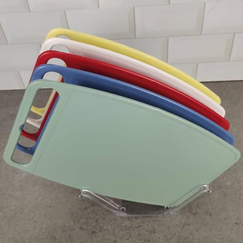 Conjunto 5 Tábuas de Corte com Suporte para Cozinha Coloridas 26x18cm Pequenas Cinquetti