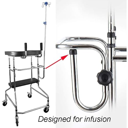 LZDOYY Upright Walkers for Seniors, Hemi Walker for Stroke Patient Stand up Rollator with Seat and Armrest Adult Rehabilitation Walker, Height Adjustable Elderly Walking Mobility Aid