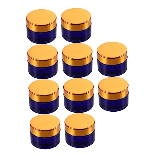 DECORNIJIA 10 Piezas botella de crema Hidratante belleza botella de almacenamiento portátil pequeño mason jars botella cosmética botella vacía recipiente de vidrio para cosméticos Blue