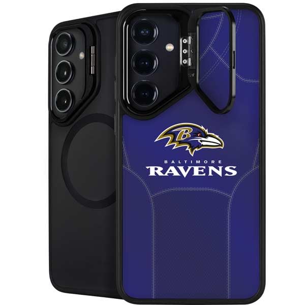 Skinit Kickstand Phone Case Compatible with Galaxy S24 FE - Officially Licensed NFL Baltimore Ravens Team Jersey Design