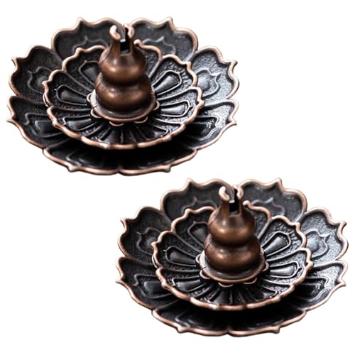 COYUN 2 Pcs Porta Incenso Loto,Porta Incenso Per Bastoncini Bruciatore Incenso In Metallo Bruciatore Lotus Censer Brucia Incenso Per Bastoncini Raccoglitori Di Cenere Per Decorazioni La Casa e Lo Yoga
