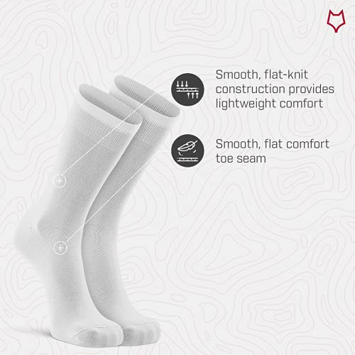 Foxriver Mens Wick Dry Auras Ultra-Lightweight Liner Crew Hiking Socks, White, Large #TOP2
