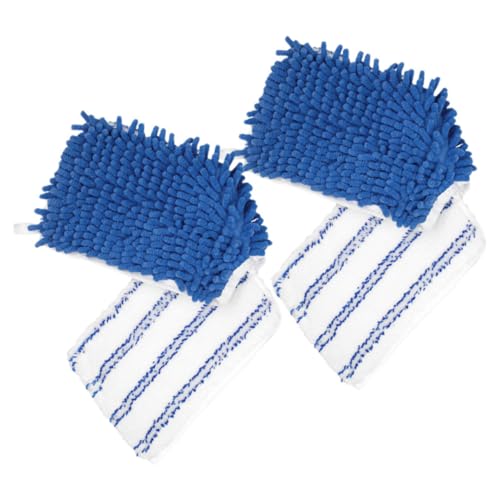 BAZEITFLOW 2 piezas Almohadillas de Chenilla Reutilizables para Mopa Unidades Alta Absorción y Secado Rápido Recambios Duraderos para Limpieza Seco y Húmedo de Laminados
