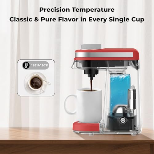 CHULUX Mini Coffee Maker for K Capsule, Single Serve Coffee Maker for One Cup Americano, Lightweight Pod Coffee Machine, Red by CHULUX - Image 4