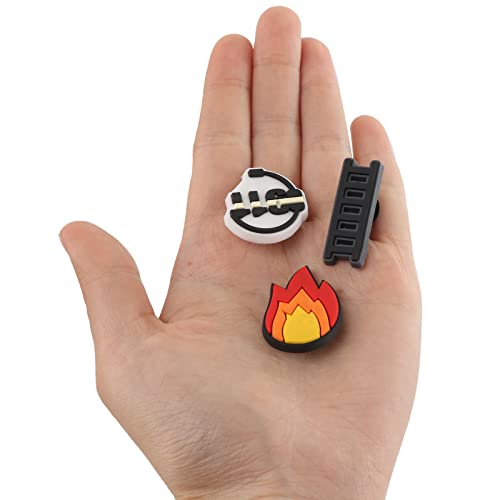 Mortd 13PCS Fireman Theme Shoe Decoration Charms, Lifeguard Fire Extinguisher Fire Hydrant Shoe Charms for Shoe Clog Sandals Wristband Bracelet, PVC Shoe Charms for Party Favor Holiday Birthday Gifts