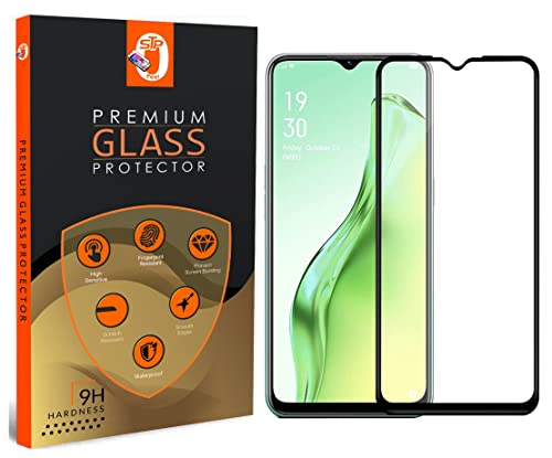Image of STP FEEL� Glass Screen Protector Designed For Realme Narzo 10A (6.5 inch) HD Clear, Bubble-Free, Anti-Scratch Full Protection Tempered Glass - Black, Pack of 1