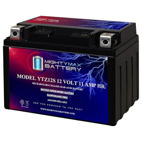 Mighty Max Battery YTZ12S -12 Volt 11 AH, 210 CCA, Rechargeable Maintenance Free SLA AGM Motorcycle Battery by Mighty Max Battery - Used condition - US$30.21