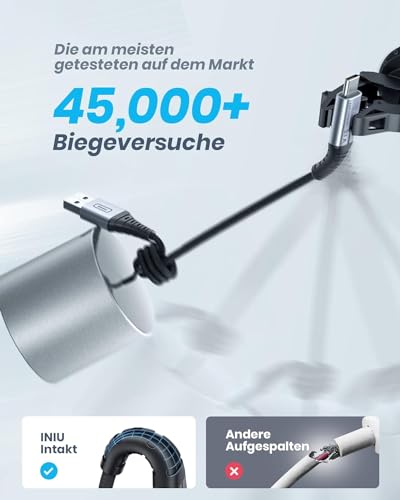 9. Bild von INIU USB C Kabel, (5 Stück/1+1+2+2+3m) Ladekabel USB C 3,1A QC 3,0 Schnellladekabel, Typ C Handy Ladekabel für PS5 Samsung S22 Ultra S21 Xiaomi 11 iPad Air Google Pixel 7 Pro Huawei P50 Xperia usw. 2m+2m+1m+1m+0.5m