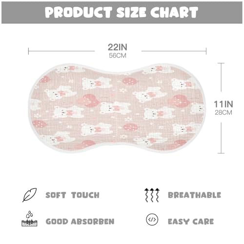 Kigai Cute Bear Baby Burp Cloths Extra Soft and Absorbent Burping Rags Cotton Burping Clothes Baby Washcloths for Newborn Boys Girls - 1 Pack4